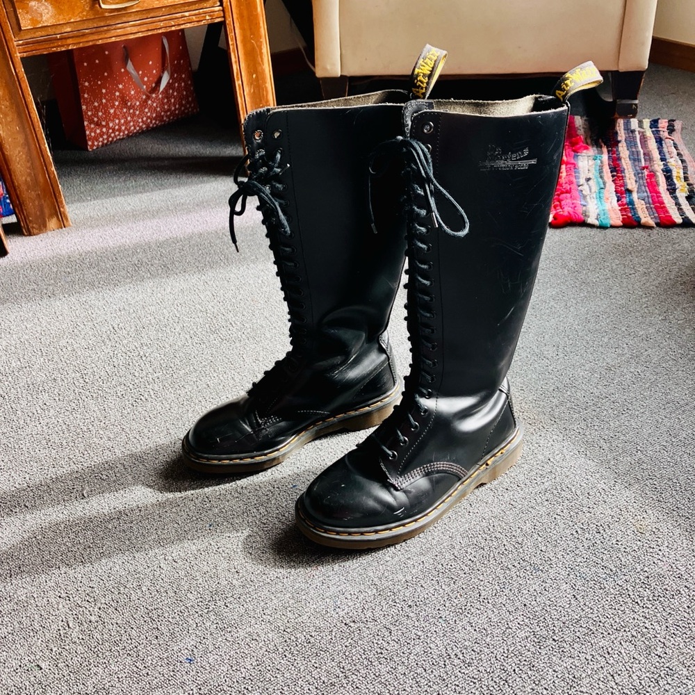 Dr. Martens Black Tall Lace-Up Boots - Picture 2 of 10
